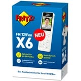 FRITZ! FRITZ!Fon X6, Teléfono analógico blanco, Fon X6, Teléfono DECT, Terminal inalámbrico, 300 entradas, Identificador de llamadas, Blanco