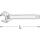 GEDORE Llave ajustable, 12", Llave de tuercas gris oscuro