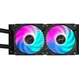 GIGABYTE AORUS WATERFORCE X II 240 Refrigerador de CPU líquido AIO - 2x ventiladores ARGB de 120 mm, pantalla LCD a todo color, DAISY-CHAIN, compatible con Intel LGA 1851 y AMD AM5, Refrigeración por agua negro, pantalla LCD a todo color, DAISY-CHAIN, compatible con Intel LGA 1851 y AMD AM5, Sistema de refrigeración líquida todo en uno, 12 cm, Negro