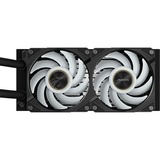 GIGABYTE AORUS WATERFORCE X II 240 Refrigerador de CPU líquido AIO - 2x ventiladores ARGB de 120 mm, pantalla LCD a todo color, DAISY-CHAIN, compatible con Intel LGA 1851 y AMD AM5, Refrigeración por agua negro, pantalla LCD a todo color, DAISY-CHAIN, compatible con Intel LGA 1851 y AMD AM5, Sistema de refrigeración líquida todo en uno, 12 cm, Negro