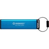 Kingston IronKey Keypad 200C USB-C de 128 GB 200C, FIPS 140-3 nivel 3 AES-256, Lápiz USB FIPS 140-3 nivel 3 AES-256, 128 GB, USB Tipo C, 3.2 Gen 1 (3.1 Gen 1), 280 MB/s, Funda, Azul