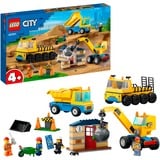 LEGO City Camiones de Obra y Grúa con Bola de Demolición, Juegos de construcción Juego de construcción, 4 año(s), Plástico, 235 pieza(s), 1 kg