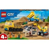 LEGO City Camiones de Obra y Grúa con Bola de Demolición, Juegos de construcción Juego de construcción, 4 año(s), Plástico, 235 pieza(s), 1 kg