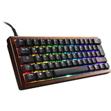 Sharkoon SKILLER SGK50 S4 Gen2 Wood PBT, Teclado para gaming madera/Negro
