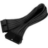 SilverStone 24pin -24pin, 0.3m 0,3 m, Cable alargador negro, 0.3m, 0,3 m, ATX (24-pin), ATX (24-pin), Macho, Hembra, Negro, Lite Retail