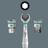 Wera 9608 Barra magnética para dados B Impaktor Imperial 1 juego de dados de 3/8", Llave de tubo negro/Verde