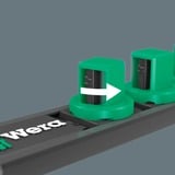 Wera 9608 Barra magnética para dados B Impaktor Imperial 1 juego de dados de 3/8", Llave de tubo negro/Verde