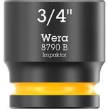 Wera 9608 Barra magnética para dados B Impaktor Imperial 1 juego de dados de 3/8", Llave de tubo negro/Verde
