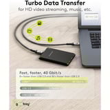 goobay 74210, Cable negro/Gris
