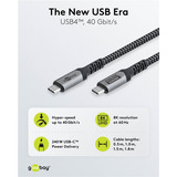 goobay 74210, Cable negro/Gris