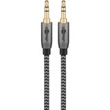 goobay Cable de conexión de audio Plus AUX 3,5mm estéreo negro/Plateado