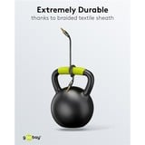 goobay Cable de conexión de audio Plus AUX 3,5mm estéreo negro/Plateado