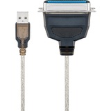goobay USB / parallel converter cable de impresora Negro transparente, USB A, Centronics 36, Negro
