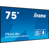 iiyama LH7565UHSB-B1 pantalla de señalización Diseño de quiosco 189,2 cm (74.5") LED Wifi 800 cd / m² 4K Ultra HD Negro Procesador incorporado Android 11 24/7, Pantalla de gran formato negro, Diseño de quiosco, 189,2 cm (74.5"), LED, 3840 x 2160 Pixeles, Wifi, 24/7