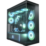ARCTIC Xtender VG Black (Mirror Glass) Midi Tower Negro, Cajas de torre negro, Midi Tower, PC, Negro, EATX, Metal, Vidrio templado, Juego