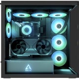 ARCTIC Xtender VG Black (Mirror Glass) Midi Tower Negro, Cajas de torre negro, Midi Tower, PC, Negro, EATX, Metal, Vidrio templado, Juego