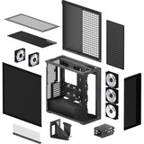 ARCTIC Xtender VG (Mirror Black) Midi Tower Negro, Cajas de torre negro, Midi Tower, PC, Negro, EATX, Metal, Vidrio templado, Juego