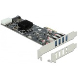 DeLOCK 89008 tarjeta y adaptador de interfaz Interno PCIe, SATA, USB 3.2 Gen 1 (3.1 Gen 1), Controlador USB PCIe, PCIe, SATA, USB 3.2 Gen 1 (3.1 Gen 1), Perfil bajo, PCIe 2.0, Gris, PC