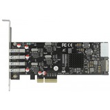 DeLOCK 89008 tarjeta y adaptador de interfaz Interno PCIe, SATA, USB 3.2 Gen 1 (3.1 Gen 1), Controlador USB PCIe, PCIe, SATA, USB 3.2 Gen 1 (3.1 Gen 1), Perfil bajo, PCIe 2.0, Gris, PC