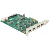 DeLOCK 89325 tarjeta y adaptador de interfaz Interno USB 3.2 Gen 1 (3.1 Gen 1), Controlador USB PCIe, USB 3.2 Gen 1 (3.1 Gen 1), Verde, Plata, Renesas uPD720202, 5 Gbit/s, Windows XP/XP-64/Vista/Vista-64/7/7-64