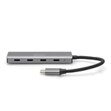 Digitus USB-C de 4 puertos, Hub USB plateado