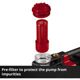 EINHELL Bomba de jardín a batería AQUINNA 36/38 F LED, 36 Voltios (2x18V) rojo/Negro