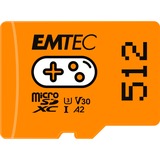 Emtec Gaming 512 GB microSDXC, Tarjeta de memoria naranja