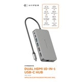 Hyper Dual 4K HDMI 10-in-1 USB-C, Estación de acoplamiento plateado
