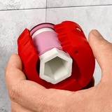 KNIPEX BiX, cortatubos para tubos de plástico y manguitos de sellado, Corta tubos rojo/Azul