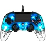 Nacon PS4OFCPADCLBLUE mando y volante Azul, Transparente Gamepad Analógico/Digital PlayStation 4 transparente/Azul, Gamepad, PlayStation 4, Botón Compartir, Analógico/Digital, Azul, Alámbrico