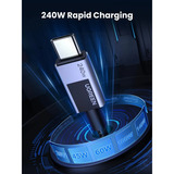 UGREEN 45068 cable USB 2 m USB C 0,48 Gbit/s 240 W Negro, Gris negro/Gris, 2 m, USB C, USB C, 0,48 Gbit/s, Negro, Gris