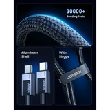 UGREEN 45068 cable USB 2 m USB C 0,48 Gbit/s 240 W Negro, Gris negro/Gris, 2 m, USB C, USB C, 0,48 Gbit/s, Negro, Gris