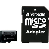 Verbatim Pro 32 GB MicroSDHC UHS Clase 10, Tarjeta de memoria 32 GB, MicroSDHC, Clase 10, UHS, 90 MB/s, 45 MB/s