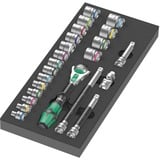 Wera Inserto de espuma 8000 B Zyklop Carraca 3/8" juego 1, 23 piezas, Kit de herramientas negro/Gris