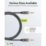 goobay Cable de conexión de audio Plus AUX 3,5mm estéreo negro/Plateado