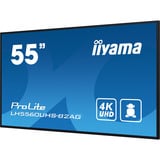 iiyama LH5560UHS-B2AG pantalla de señalización Pizarra de caballete digital 138,7 cm (54.6") LED Wifi 500 cd / m² 4K Ultra HD Negro Procesador incorporado Android 11 24/7, Pantalla de gran formato negro (mate), Pizarra de caballete digital, 138,7 cm (54.6"), LED, 3840 x 2160 Pixeles, Wifi, 24/7