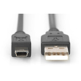 Digitus AK-300108-018-S, Cable negro