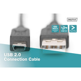 Digitus AK-300108-018-S, Cable negro