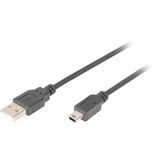 Digitus Cable USB 2.0, conector USB-A > conector mini USB negro