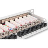Digitus Panel de parcheo de alta densidad CAT 6A, clase EA, 24 puertos, Patch Panel gris