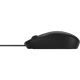 HP Ratón con cable 125 negro, Ambidextro, USB tipo A, Negro