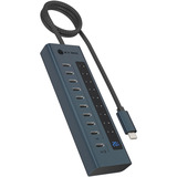 ICY BOX IB-HUB1450-C31 10000 Mbit/s Antracita, Hub USB antracita, USB 3.2 Gen 2 (3.1 Gen 2) Type-C, 10000 Mbit/s, Antracita, Aluminio, 20 W, Cable redondo