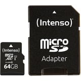 Intenso 3423490 memoria flash 64 GB MicroSDXC UHS-I Clase 10, Tarjeta de memoria 64 GB, MicroSDXC, Clase 10, UHS-I, 90 MB/s, Class 1 (U1)