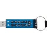 Kingston IronKey Keypad 200 de 64 GB, FIPS 140-3 nivel 3 cifrado AES-256, Lápiz USB FIPS 140-3 nivel 3 cifrado AES-256, 64 GB, USB tipo A, 3.2 Gen 1 (3.1 Gen 1), 145 MB/s, Funda, Azul
