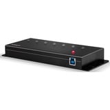 Lindy 43128 hub de interfaz 5000 Mbit/s Negro, Hub USB USB 3.2 Gen 1 (3.1 Gen 1) Type-A, 5000 Mbit/s, Negro, 0,8 m, 185 mm, 75 mm
