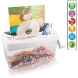 Peach PS300-21 triturador de papel Corte cruzado 21,6 cm Transparente, Blanco, Destructora de documentos Corte cruzado, 21,6 cm, 3.5 x 40 mm, 4 L, 15 hojas, 1 hojas