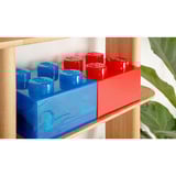 Room Copenhagen LEGO Storage Brick 4 Top Lid Glitter, Caja de depósito rojo/Transparente