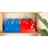 Room Copenhagen LEGO Storage Brick 4 Top Lid Glitter, Caja de depósito rojo/Transparente