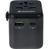 Verbatim 49544 adaptador de enchufe eléctrico Universal Negro, Enchufe del recorrido negro, Universal, Universal, Tipo A, Tipo B, Tipo C (Europlug), Tipo E (FR), Tipo F, Tipo G (RU), Tipo I (AU), Tipo J (CH),..., Tipo A, Tipo B, Tipo C, Tipo D (RU), Tipo E (FR), Tipo F, Tipo G (RU), Tipo H (IL), Tipo I (AU),..., 100 - 250 V, 50 - 60 Hz