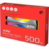 ADATA SPECTRIX S20G 500 GB M.2 PCI Express 3.0 NVMe 3D NAND, Unidad de estado sólido aluminio, 500 GB, M.2, 2500 MB/s